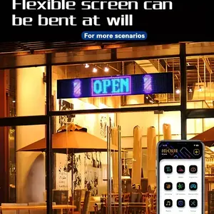 LED Signs For Business Programmable FPCB Flexible Matrix Panel Animated Text Message Scrolling Storefront Advertising Banners Door Signs For Shops, Bars, Parties, Festivals