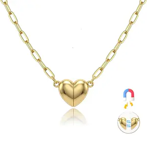 Oceantree Dainty Magnetic Choker Necklace, 14K Gold/Silver-Plated Heart Pendant Jewelry, Necklaces for Women, Valentine's Day Party Gift#SummerVibes tiktokshopspringglowup