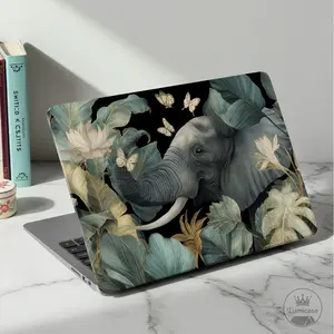 Elephant Printed design protective cases suitable for 15-inch Air13, MacBook Air/Air 2022 M2/M1/M3/M4 Pro 13, Pro 14, Pro 16, with custom pattern designs, suitable as Valentine's Day gifts, holiday gifts, birthday gifts birthday gifts for mum