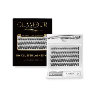 RoyalGlam Lash | Radiant DIY 45pcs Lash Cluster C Curl 8-14mm 5Rows Thickness 0.07mm 30D-40D with Bond & Tweezer