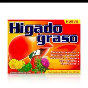 Higado graso Antioxidant Dietary Supplement for Healthcare & Edible Fitness with 10 Microbacterias of 15 mL