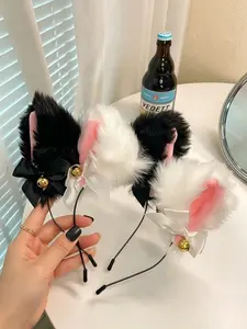 2pcs Plush Cat Ear Hair Bands for Women Soft Adorable Design Perfect for Outing Photoshoots Festival Party Accessories Animal Ears Headband
