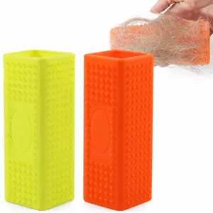 2 Pcs Pet Hair Remover & Carpet Striping Block, Pet Hair Shedding Comb, Rubber Brush Roller for Sofas and Hollow Cleaner