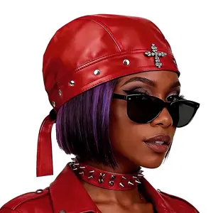 Punk Motorcycle Skull Cross Cap Biker Cap for Women/Men Adjustable
