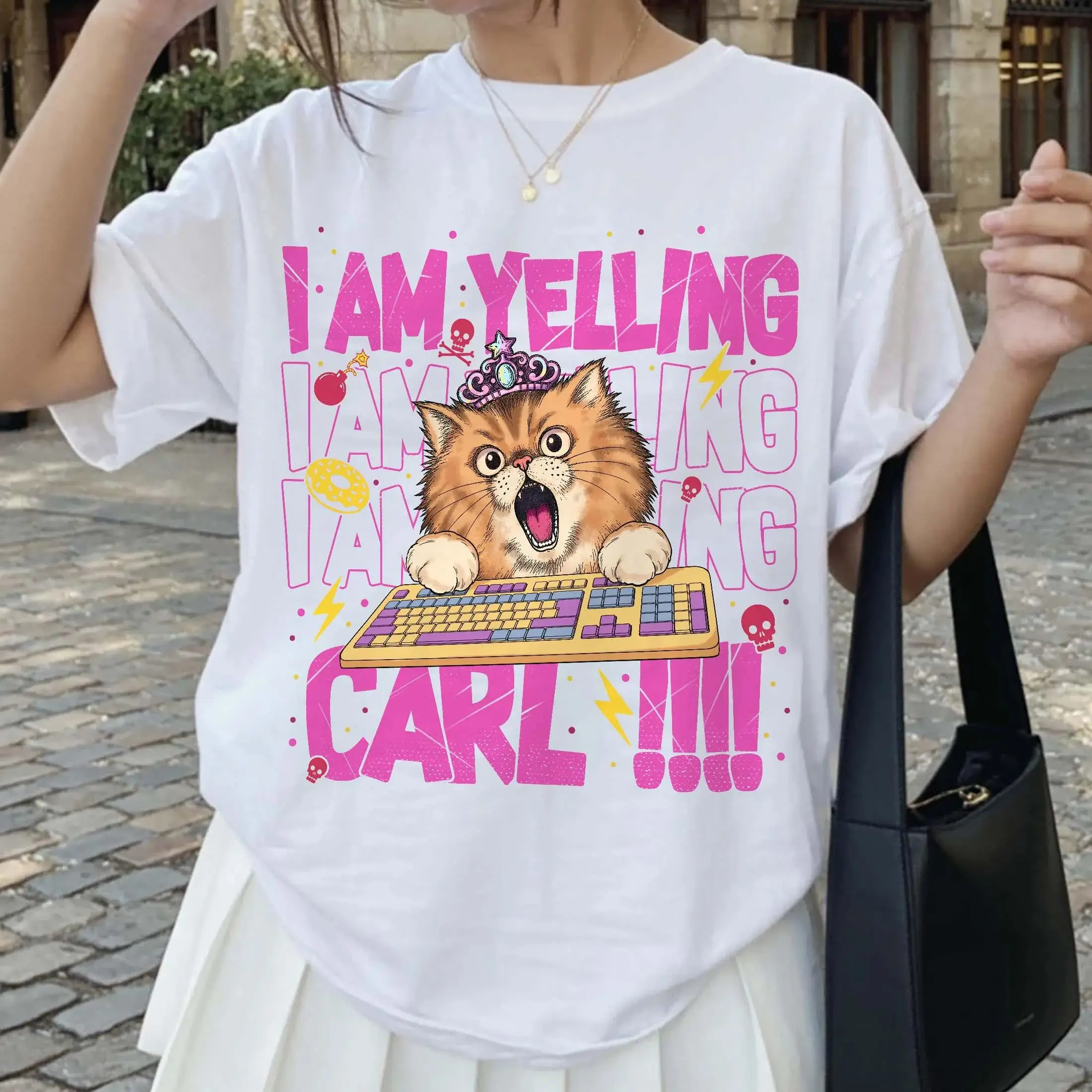 Princess Donut “I Am Yelling, Carl” Shirt, Dungeon Crawler Carl Cat Meme TShirt, DCC Merch