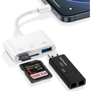 17 Pro USB C Digital Camera Adapter for  17 Air 17 Pro Max 16e 16 15 Plus,Type C Memory Card Reader  SD Card Reader Card Adapter Android for SD, SD,SDHC,SDXC,TF Card,UHS-I/II