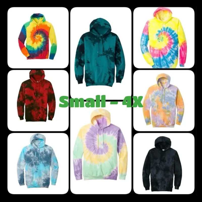 Handmade Tie-Dye Hoodie - 100% Cotton -, Sweaters Long Sleeve Pullover Stylish Sweatshirts