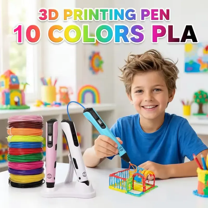 Creative 3D Printing Pen Set, Includes 50m Pla Filament, Gift Box, Finger Gloves, DIY Art Tools, Ideal for 3D Craft Enthusiasts