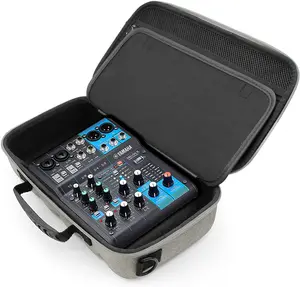CASEMATIX Gray Audio Mixer Case Compatible with Yamaha AG06MK2 USB Interface & AG03MK2 Mixers - Durable EVA Shell Compact Stereo Gig Bag with Adjustable Shoulder Strap & Rubber Handle