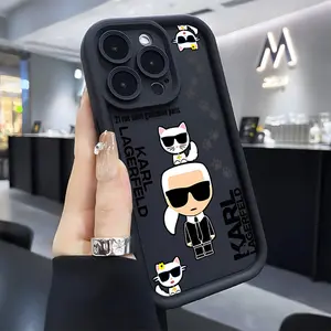 Hot Selling Fashion Famous Designer K-KARL-L Protective Phone Case Casing Suitable for iPhone 17 16e 16 15 14 13 12 11 Mini Pro Max Air X XR XSMAX 8 7 Plus Anti Fall Soft TPU Back Cover