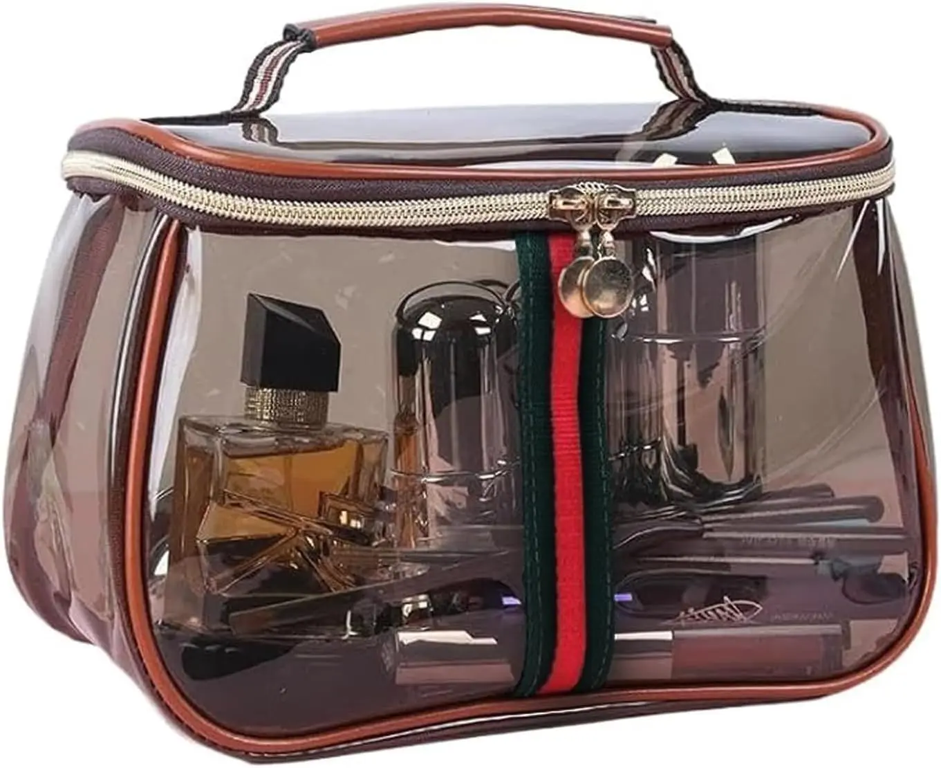 Large Waterproof Retro Vanity Bag – Transparent Cosmetic Organizer for Women