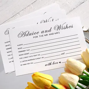 Wedding Advice Cards (50 Pieces), Marriage Tips & Wishes for Groom & Bride, Blank Minimalist Aesthetic Party Suggestion Cards, Perfect Gift, Interactive Cards, Advice And Wishes