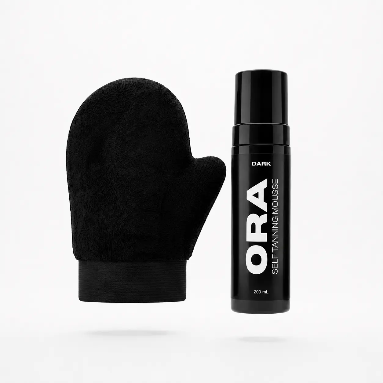 ORA Dark Self Tanning Mousse Starter Kit - 200mL Self Tanner + Premium Velvet Applicator Mitt | Streak-Free Sunless Tanner for Men, Natural Looking Fake Tan, Muscle-Defining, Fast-Drying, Vegan & Cruelty-Free