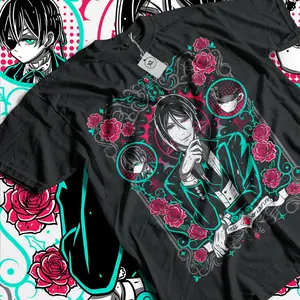 Black Butler Anime T-shirt & Sweatshirt, Sebastian and Ciel Graphic Tee, Vintage Oversized Unisex Streetwear, Manga Fan Gift For Men Women