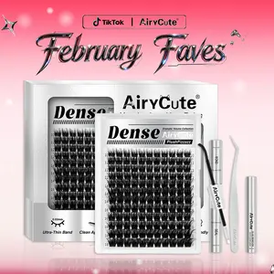 Dense | AiryCute Perfect Density Lashes | Beyond Just "Thick" | Bold Dramatic Look | Ultra-Dense, Waterproof, Long-Lasting, Featherlight Weight for All-Day Comfort | Beginner-Friendly Lashes for a Flawless, Voluminous Look | Trendy & Must-Have Clusters