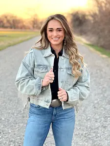 The Rhinestone Fringe Denim Jacket
