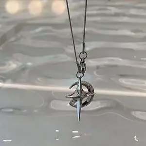 Fashion Shine Crystal Star Star Pendants Necklace For Girl Women Chains Personality Aesthetic Design Necklaces Y2k Jewelry 2023