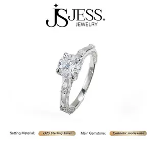 ��#1109 Starry Enchantment��1ct Round Brilliant Real Synthetic Moissanite Ring S925 Sterling Silver Jewelry D Color VVS1 Clarity