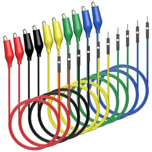 Clips to Breadboard Male Jumper Wires Soft Test Leads for Testing
