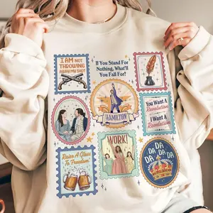 Hamilton Musical Stamps Sweatshirt, The Schuyler Sisters Work, Alexander Hamilton Shirt, Broadway Fan TShirt