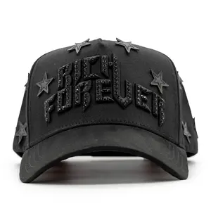 El Barbas “Rich Forever” Black Snapback Cap with Premium Craftsmanship