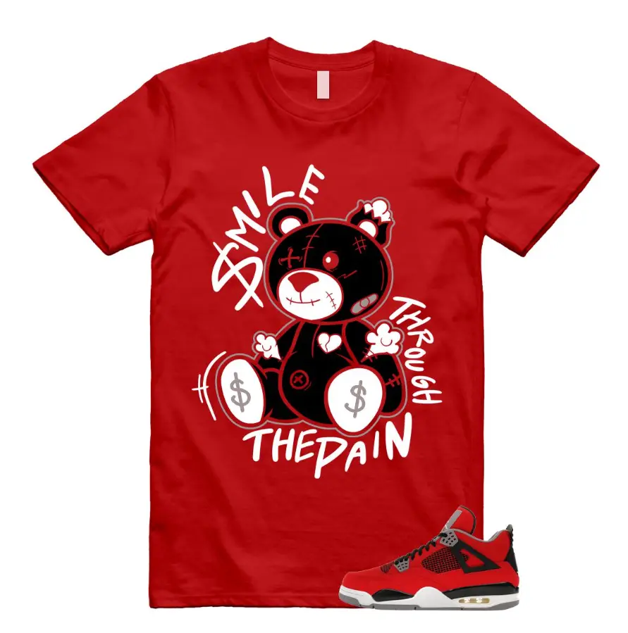 4 Toro Bravo Fire Red White Black Cement Grey 2026 T Shirt Match Smile, Cotton Unisex Graphic T-Shirt