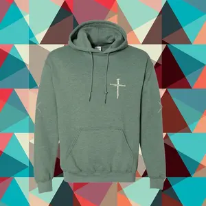 Gildan Soft Material Dark Heather Green Hoodies Sweatshirt for Men - Jesus Vibes Design - Menswear, Sweaters