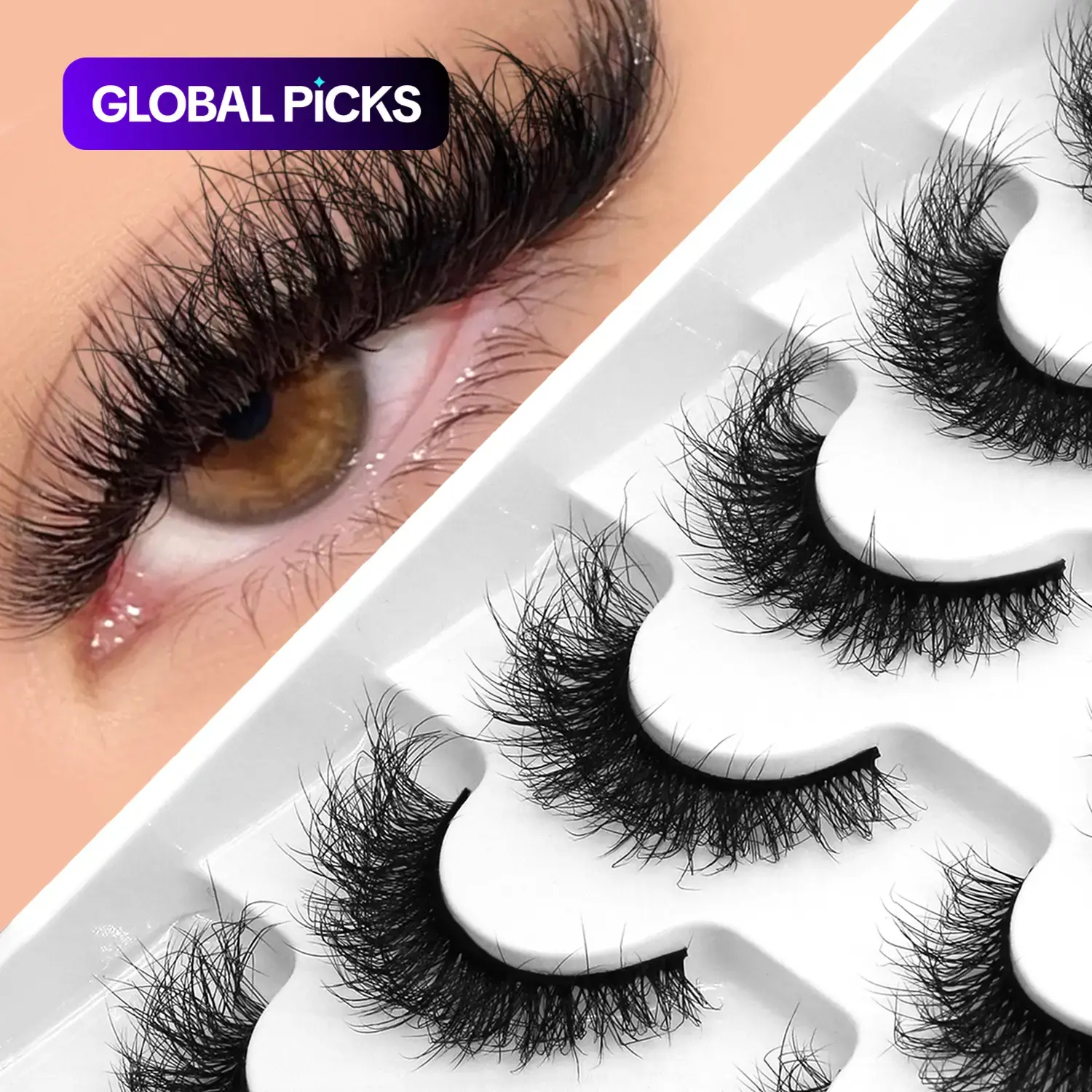 GROINNEYA False Eyelashes, Faux Cluster Lashes with Natural Curl, False Strip Eyelashes for Women and Girls, Volume False Lashes, Fake Eyelash, Cosmetic #GLOBAL PICKS