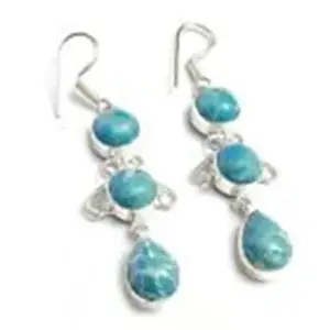 Larimar Royal Design Gemstone Earrings