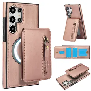 Magnetic Detachable Wallet Case for Galaxy S25/s24/s23/s22/s21 Ultra/plus/fe, 2-In-1 Card Holder, Flip Stand, Unisex Phone Case