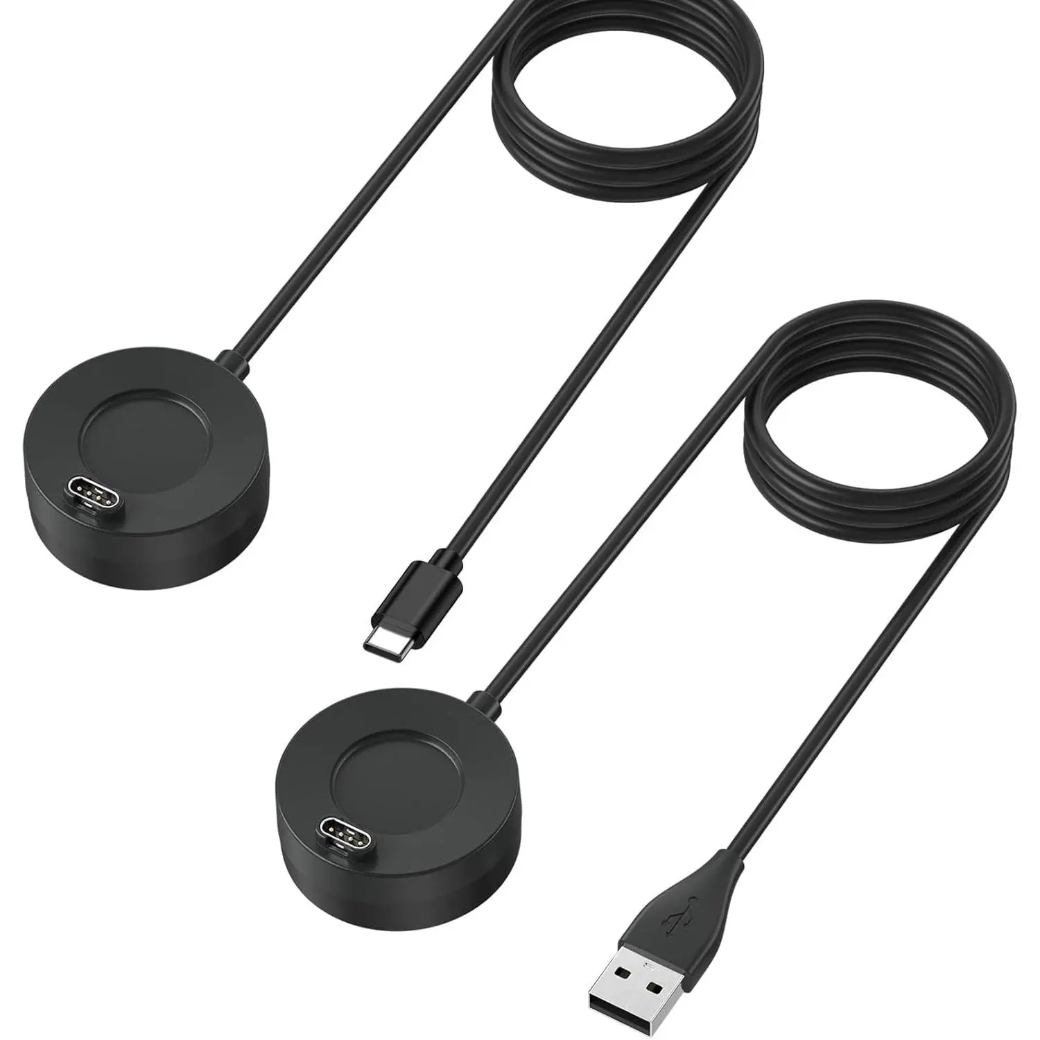 2 Pack Charger for Garmin Fenix 5/5S/5X, Fenix 6/6S/6X, Fenix 7/7S/7X, Fenix 8 Charger Charging Stand, Charging Dock Station Cradle Holder with 3.3FT Cable for Vivoactive 3/4/5/6 (USB+USB C)