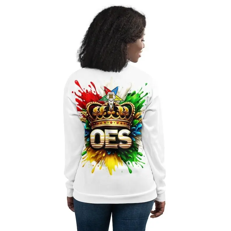 Order of Eastern Star Past Worthy Matron, White Bomber Jacket
