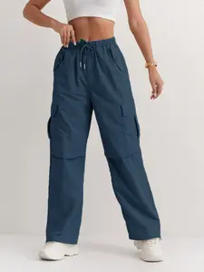 Women's cargo Pants, High Waist Straight Leg Multi-Pocket Quick-Dry Casual Outdoor Sports Trousers, Fabric