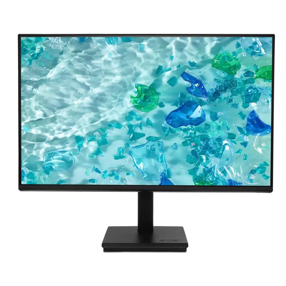 Acer V247Y Gbmix 23.8" Flat LCD Monitor with LCD Screen, HDMI/VGA Ports, PCR Plastic for Work - Black, Eye-Safe