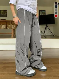 Men's Loose-Fit Sports Pants with Drawstring Waistband Breathable Fabric for Outdoor Activities & Casual Wear Stylish Design Suitable for All Seasons Casual Menswear Outfit Outfit Menswear pants para hombre track  vibes solid drawstring waist sweatpants