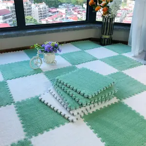 Bedroom Door Mat Set 14pcs, Bedside Rug Pads, Patchwork Carpet, Single Piece Size 30x30cm with Edges, Home Decor Accessories, Home Decorative Rugs