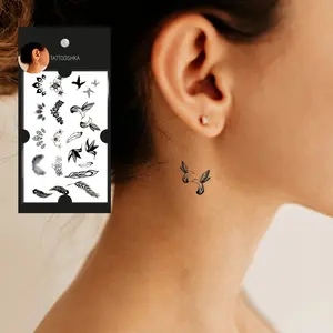 Feathers (AT-120). Temporary tattoos. Party tattoos. Kids tattoos. Custom design. Tattoo sets. Ukrainian. Realistic. Waterproof