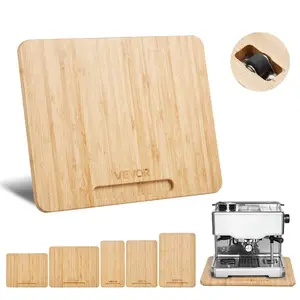 Summervibes VEVOR Appliance Slider, Small 10.5x 13-inch, Rolling Sliding Tray with Rubber Wheels Hollow Handle, Easy to Clean, Appliance Rolling Tray for Coffee Maker, Kitchen Countertop, Natural Wood