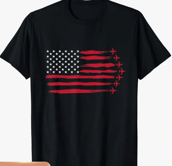 US Flag Airplanes - Airline Pilotation Aircraft Lover T-Shirt