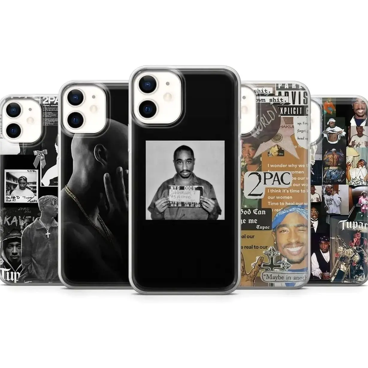 Tupac 2Pac Rapper Rap Phone Case Cover, Compatible with iPhone X, 11, 12, 13, 14, 15, 16, 17 & more