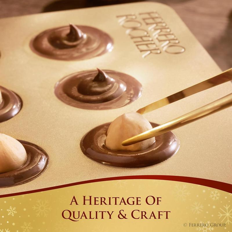 Ferrero Rocher Fine Hazelnut Milk Chocolate, Individually Wrapped Chocolate Gift Box, 12 Count, 5.3 oz