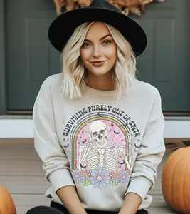 Surviving Purely Out Of Spite Skellie Unisex Crewneck Sweatshirt