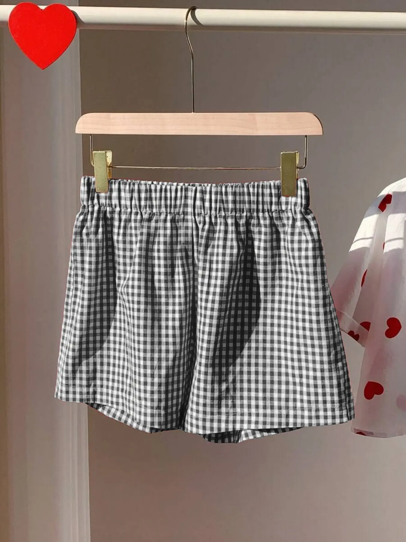 American College Style Plaid Shorts, Loose-Fitting Slimming Design, Women's Summer Casual Home and Sports Fashion