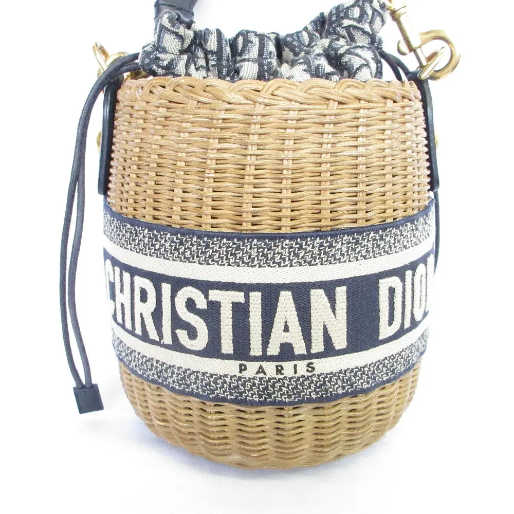 Pre-owned Dior Wicker Shoulder Bags Christian Oblique Shoulder Bag
