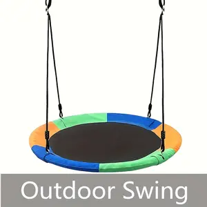 40" Flying Saucer Round Tree Swing Play Set W/Adjustable Ropes Outdoor Activity