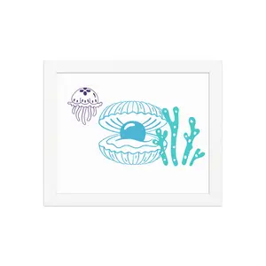 Framed sea shell poster