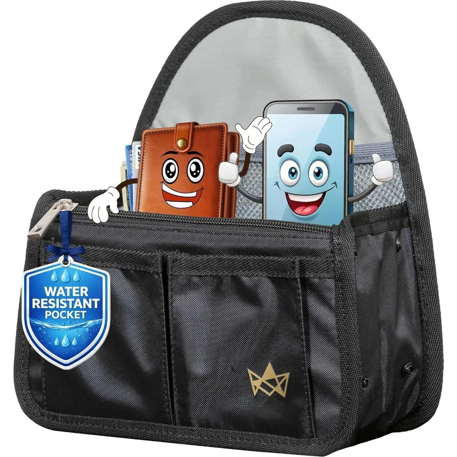 Mini Backpack Organizer Insert -  Fit for Your Favorite Mini Backpacks - Bag Organizer For Backpack - Fits in  Bags, Travel Bags, Handbags, and Purses - 10 Pockets