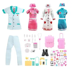 11.5 Inch Doll 77 Piece Set, Role Play Doctor Nurse Costume Accessories, Unisex Figurines & Miniatures, Perfect for Kids