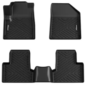 GARVEE Anti Skid Floor Mats for 2015-2021 Jeep Cherokee - All Weather TPE Liners in Black, Perfect Fit for Your Vehicle's Interior Protection, Not Compatible with Grand Cherokee Models.