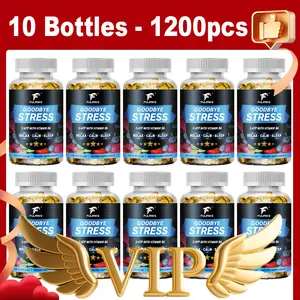 Fulimiks Anxie-T Stress Support Goodbye Stress, Hemp Capsules, High-Efficiency Formula, Nerve Health Support, Relieve Stress and Improve Comfort & For Memory Focus, Vitality and Energy, Sleep Formula- 5-Htp Magnesium Supplement - 10 Bottles
